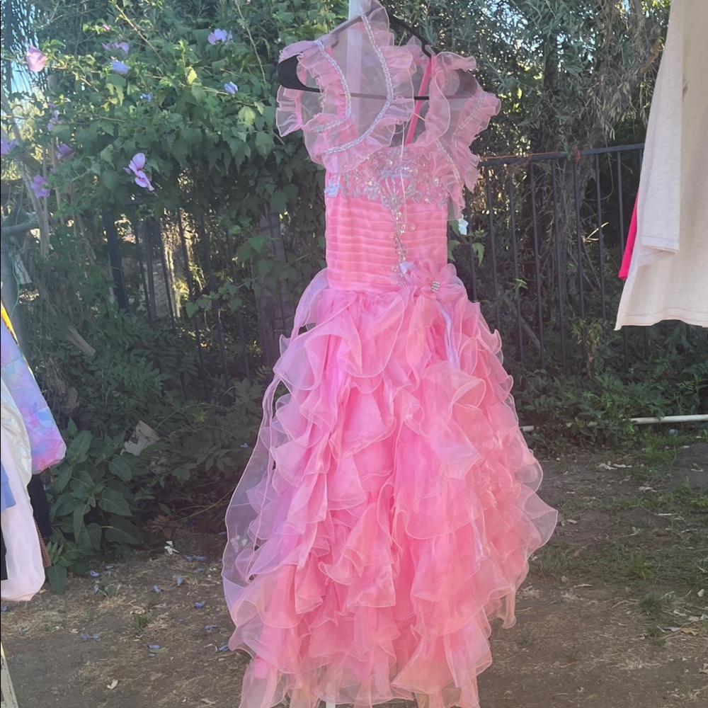 Pink Ruffled Kids Costume Dress